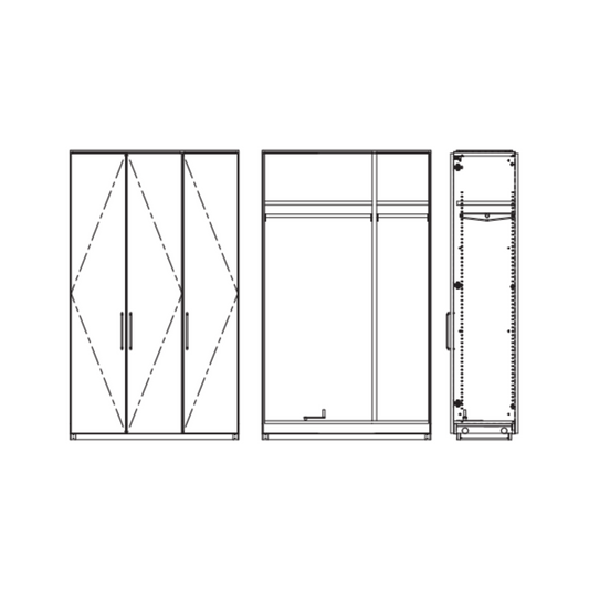 棚・パイプセット3枚扉／MP3-□□□□CC