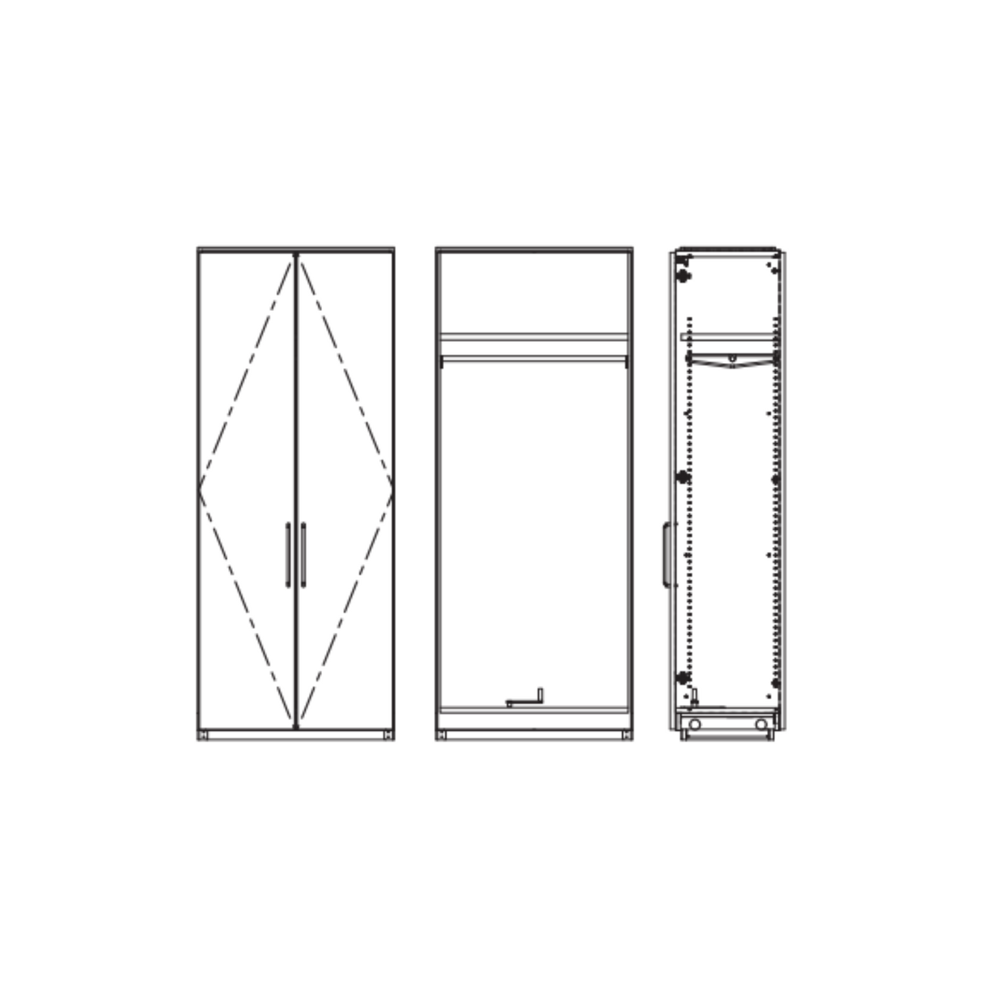 棚・パイプセット2枚扉／MP3-□□□□C