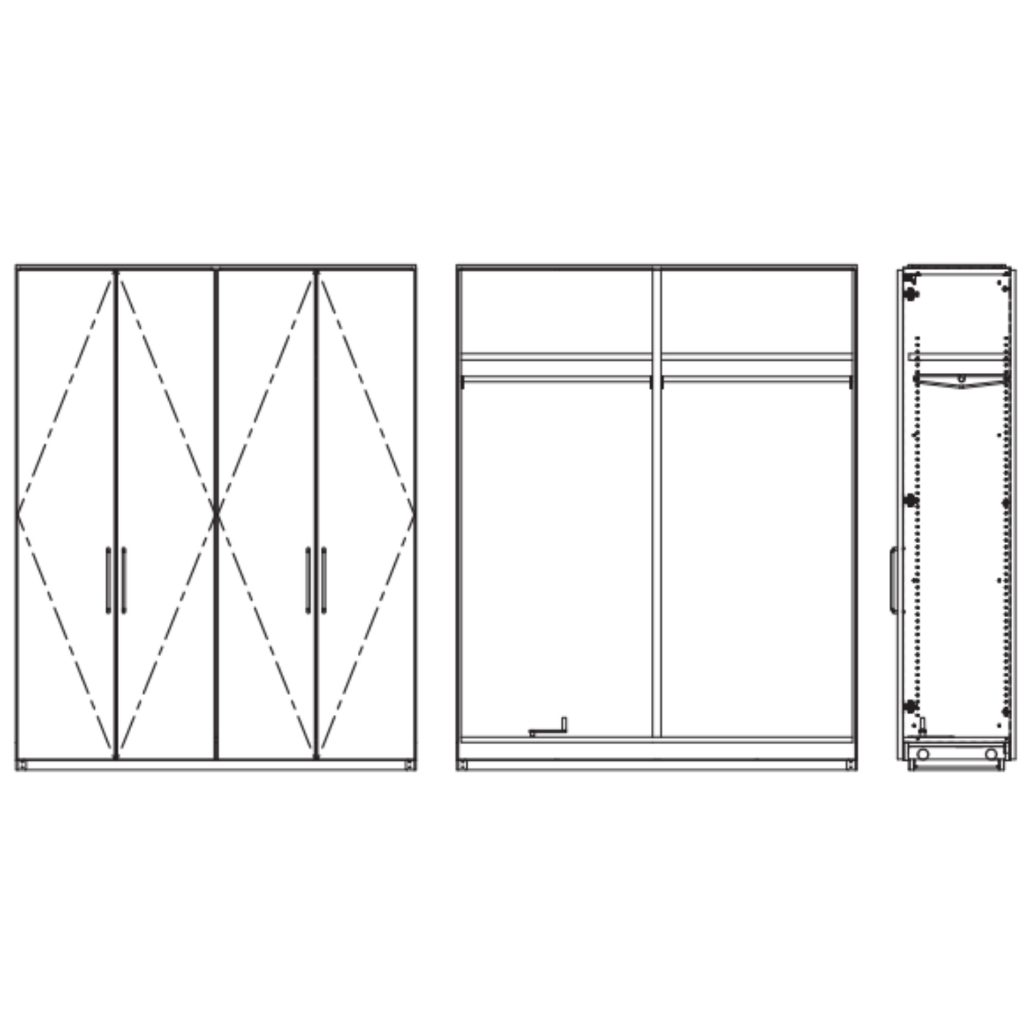 棚・パイプセット4枚扉／MP3-□□□□CC