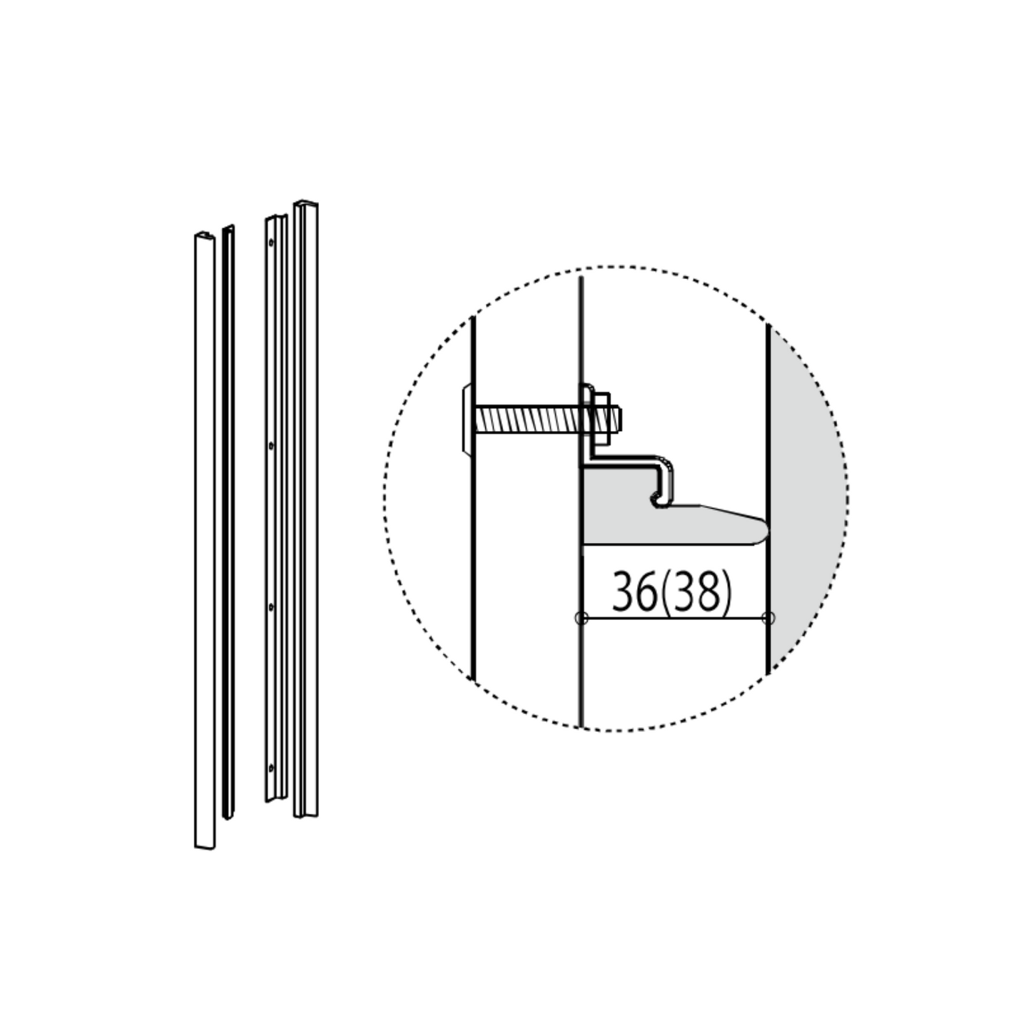 サイドスペーサーセット(標準W38 片側分）／MP3-LA